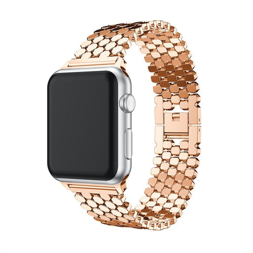 Aurethia Honeycomb Metal Apple Watch Band – Luxury Stainless Steel