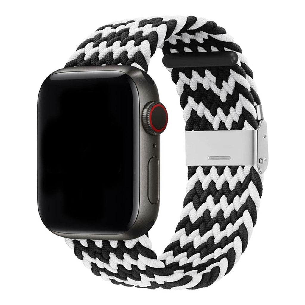 Calivra Zigzag Wavy Braided Buckle Apple Watch Band – Nylon with Steel Buckle