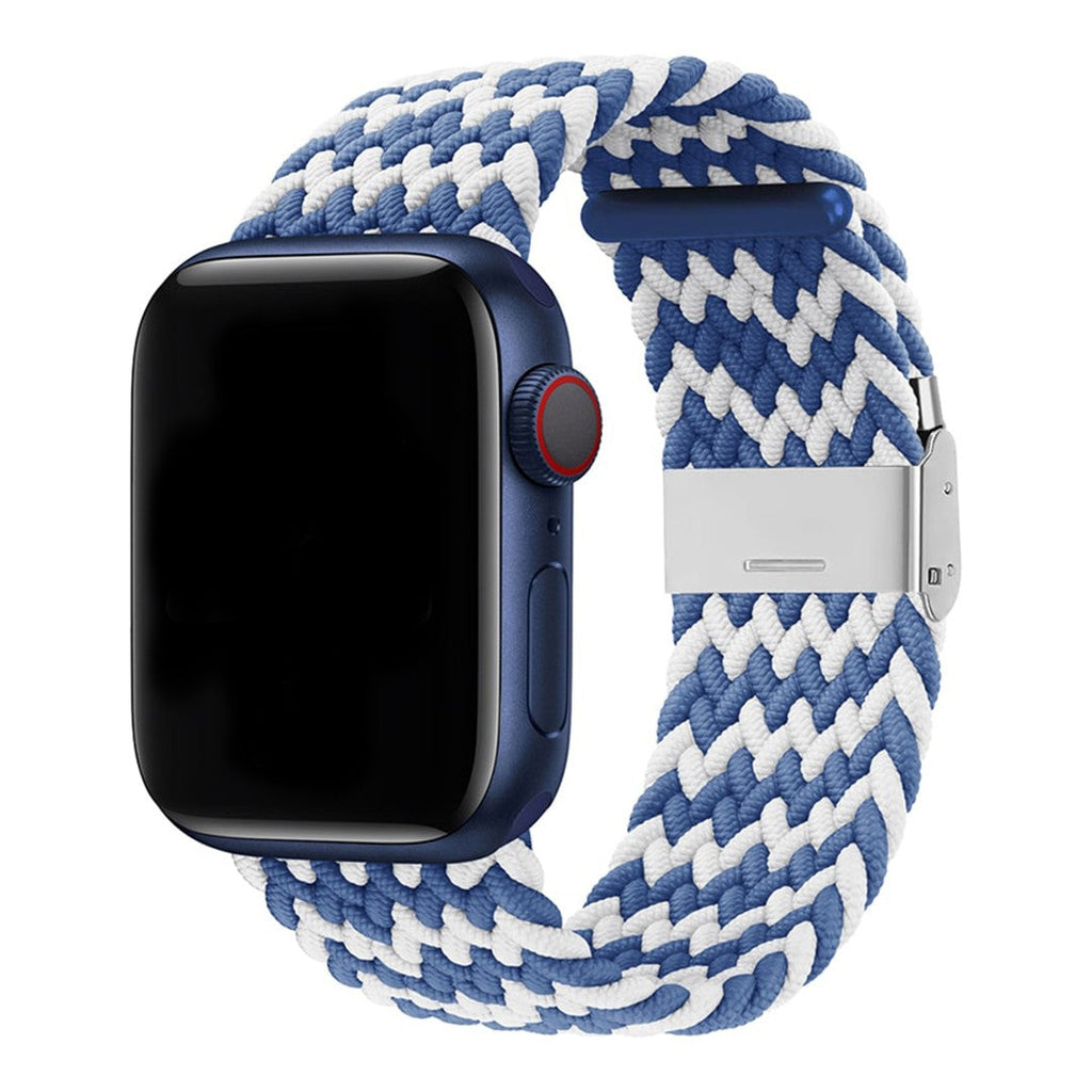 Calivra Zigzag Wavy Braided Buckle Apple Watch Band – Nylon with Steel Buckle