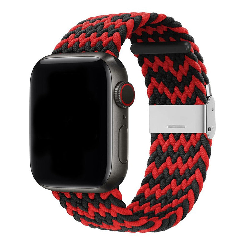 Calivra Zigzag Wavy Braided Buckle Apple Watch Band – Nylon with Steel Buckle