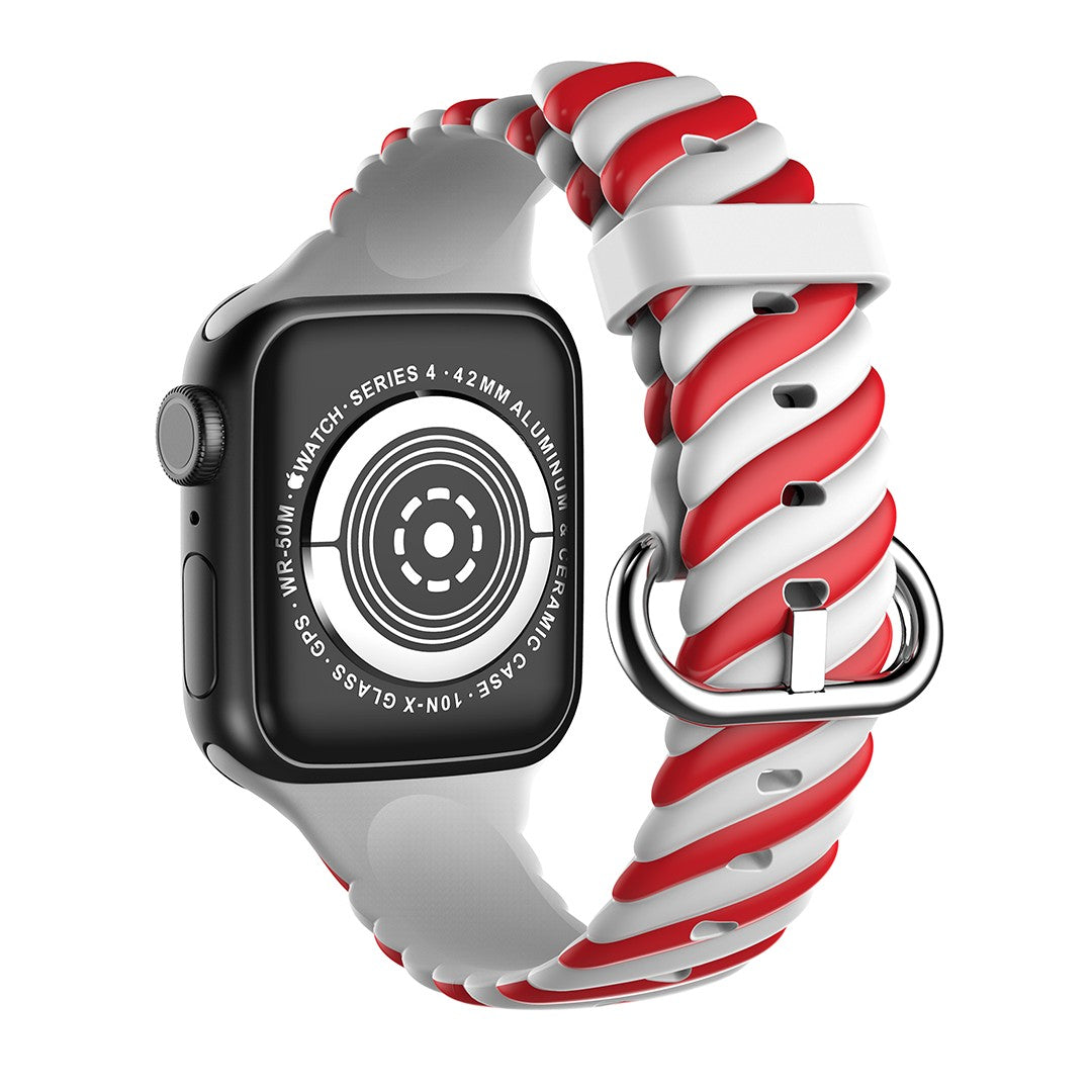 Elarisse Spiral Silicone Apple Watch Strap – Colorful Textured Design