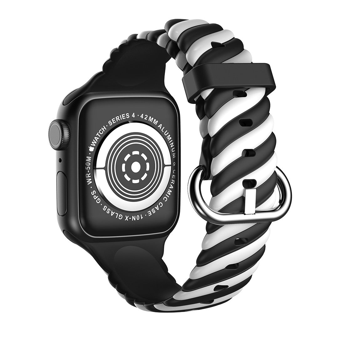 Elarisse Spiral Silicone Apple Watch Strap – Colorful Textured Design