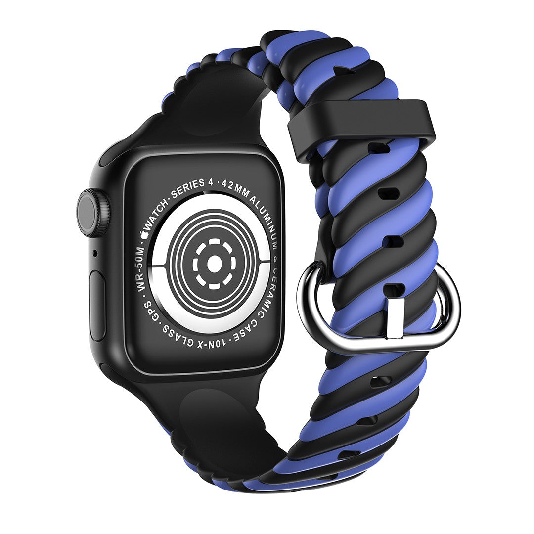 Elarisse Spiral Silicone Apple Watch Strap – Colorful Textured Design