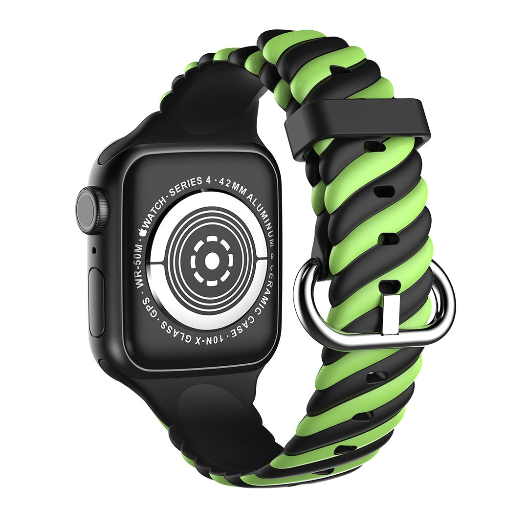 Elarisse Spiral Silicone Apple Watch Strap – Colorful Textured Design