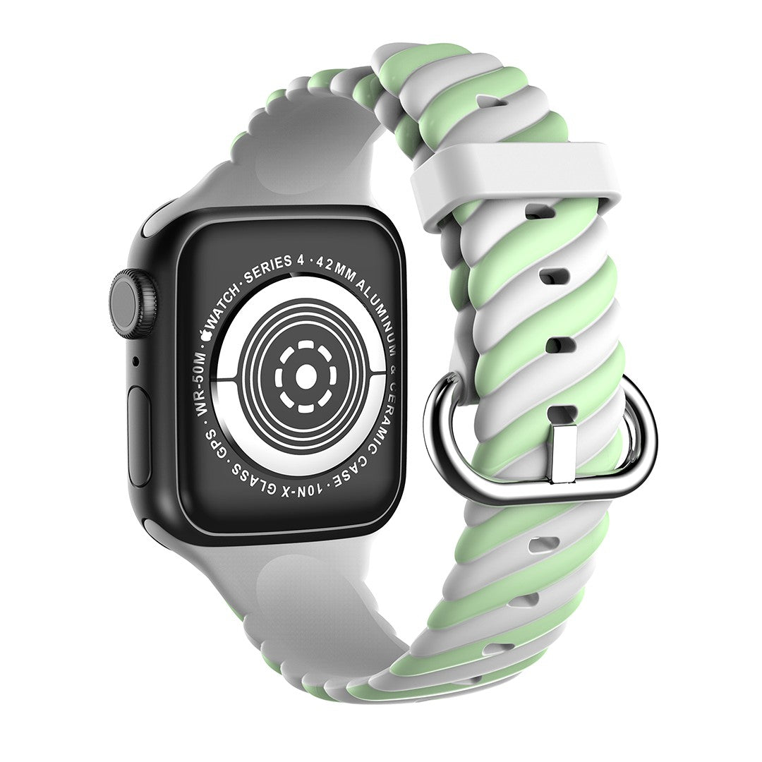 Elarisse Spiral Silicone Apple Watch Strap – Colorful Textured Design