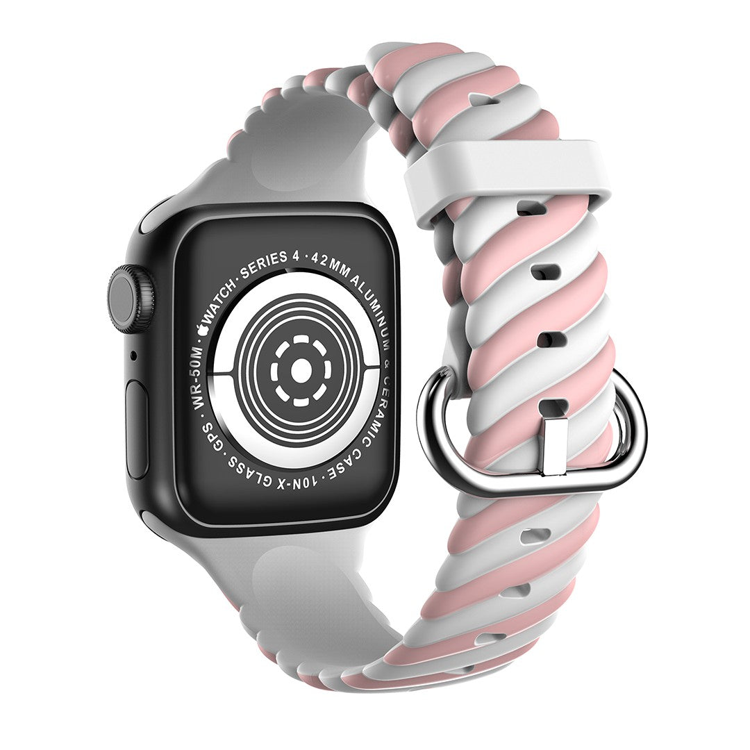 Elarisse Spiral Silicone Apple Watch Strap – Colorful Textured Design