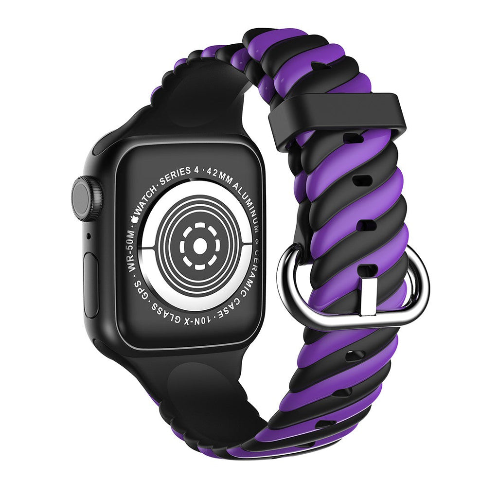 Elarisse Spiral Silicone Apple Watch Strap – Colorful Textured Design
