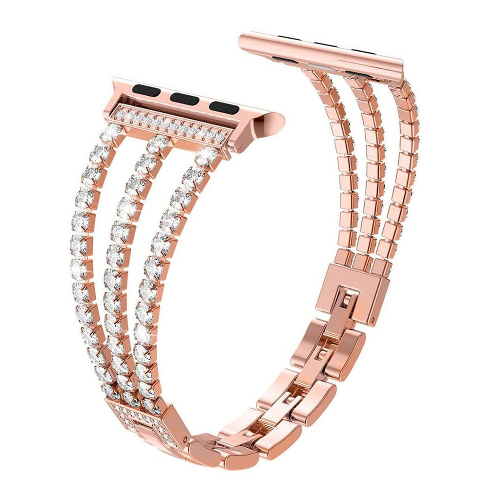 Fioralis Precious Diamond Bracelet Apple Watch Band – Triple Stripe Zirconia Design
