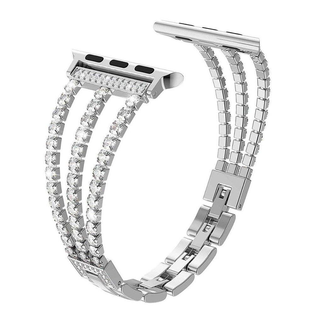 Fioralis Precious Diamond Bracelet Apple Watch Band – Triple Stripe Zirconia Design