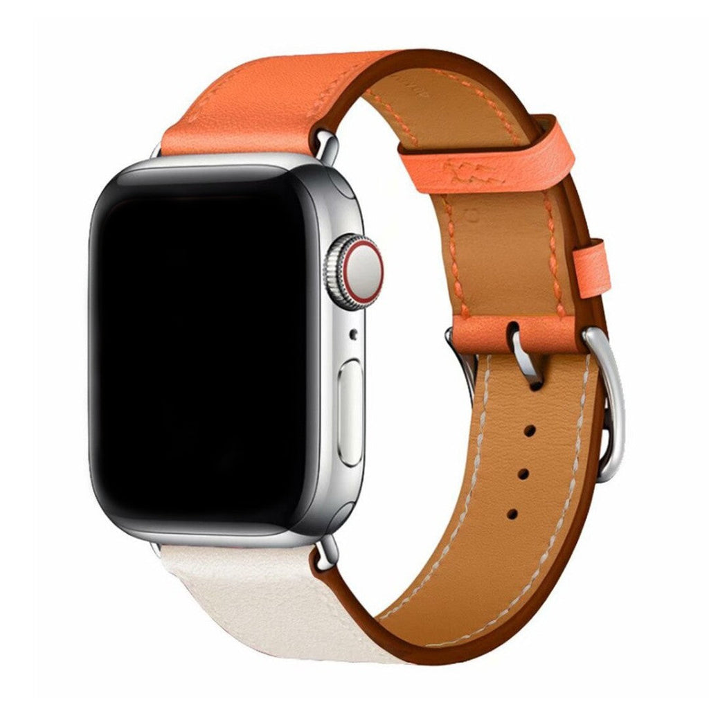Marcivelle Single Tour Leather Apple Watch Band – Genuine Leather with Steel Buckle