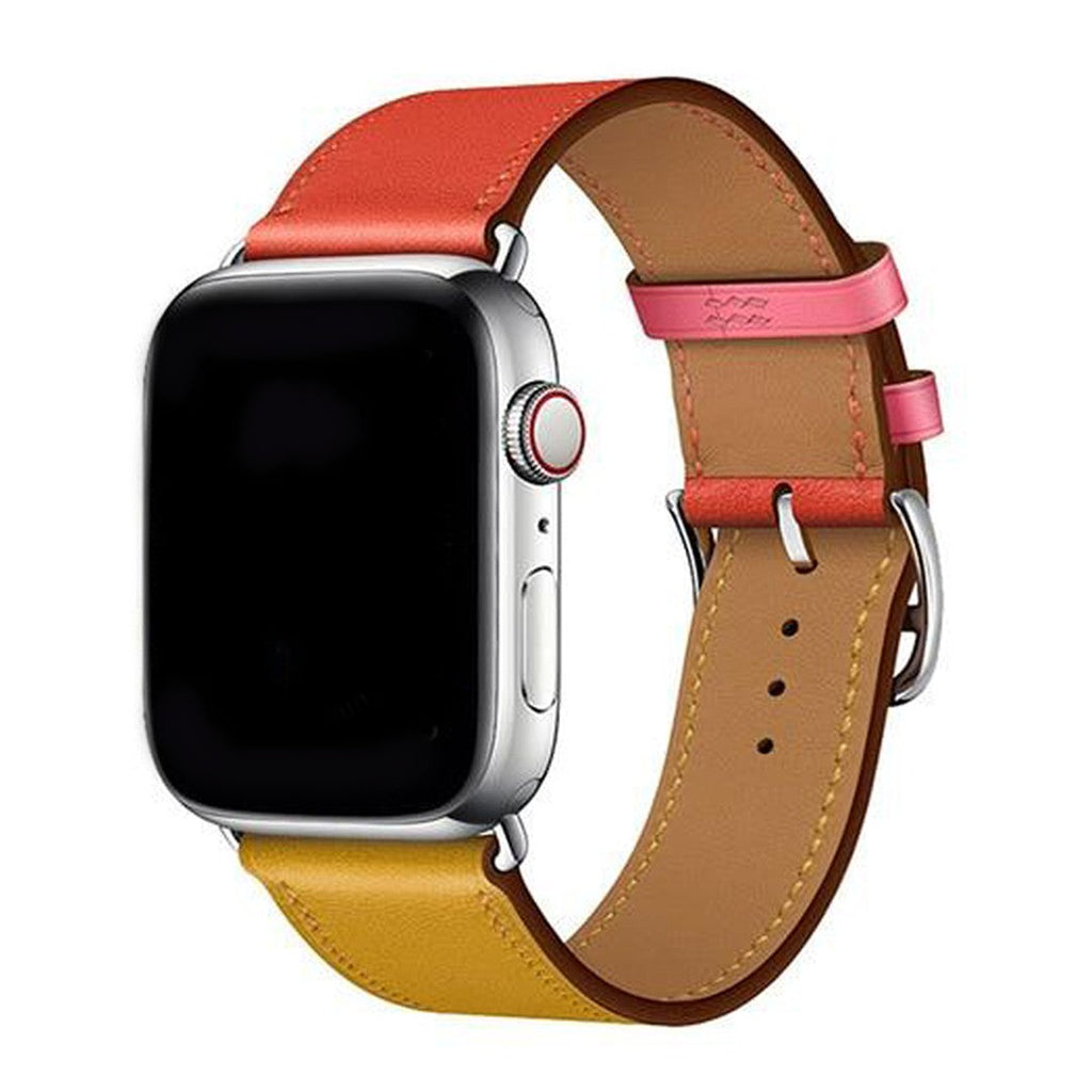 Marcivelle Single Tour Leather Apple Watch Band – Genuine Leather with Steel Buckle