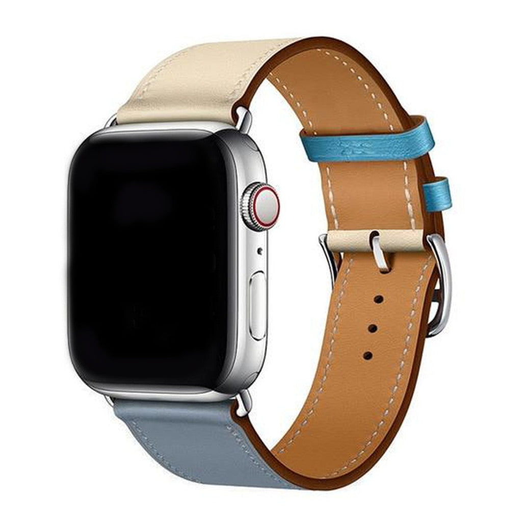 Marcivelle Single Tour Leather Apple Watch Band – Genuine Leather with Steel Buckle