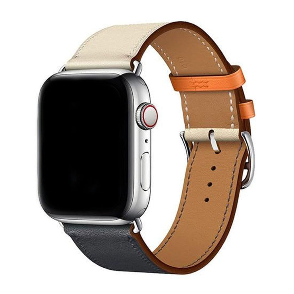 Marcivelle Single Tour Leather Apple Watch Band – Genuine Leather with Steel Buckle