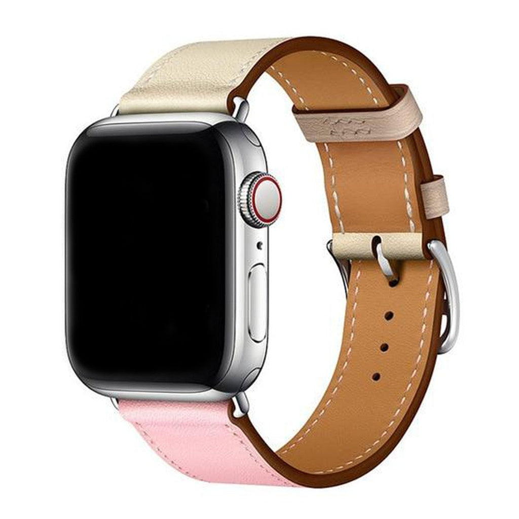 Marcivelle Single Tour Leather Apple Watch Band – Genuine Leather with Steel Buckle