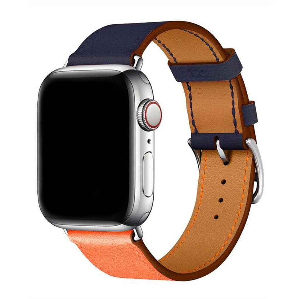 Marcivelle Single Tour Leather Apple Watch Band – Genuine Leather with Steel Buckle
