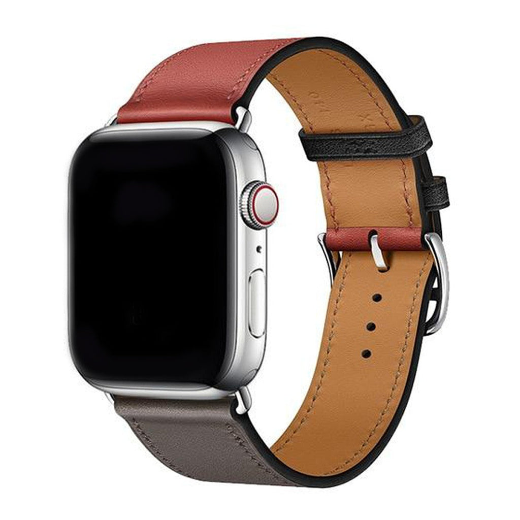 Marcivelle Single Tour Leather Apple Watch Band – Genuine Leather with Steel Buckle