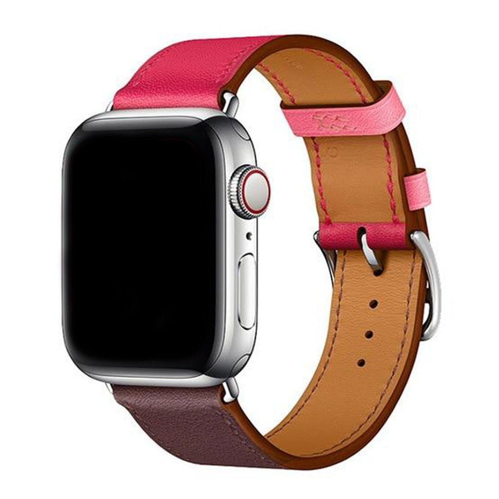 Marcivelle Single Tour Leather Apple Watch Band – Genuine Leather with Steel Buckle