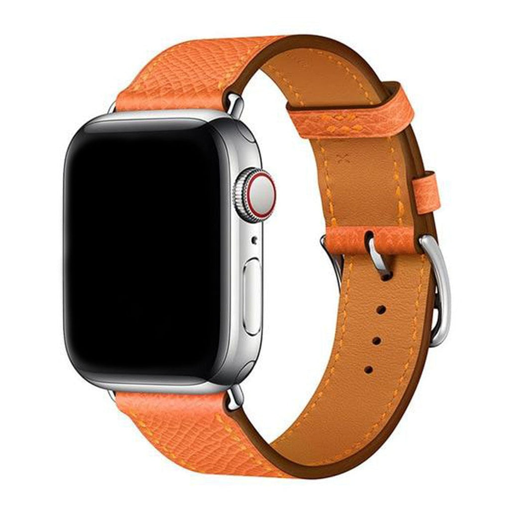 Marcivelle Single Tour Leather Apple Watch Band – Genuine Leather with Steel Buckle