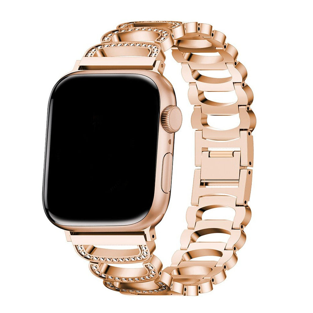 Seraphine Amber Bracelet Apple Watch Band – Stainless Steel with Cubic Zirconia
