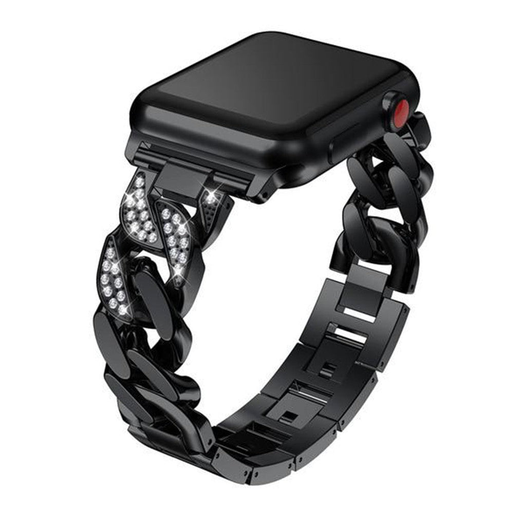 Seravina Lux Diamond Chain Link Apple Watch Band – Zirconia-Studded Luxury