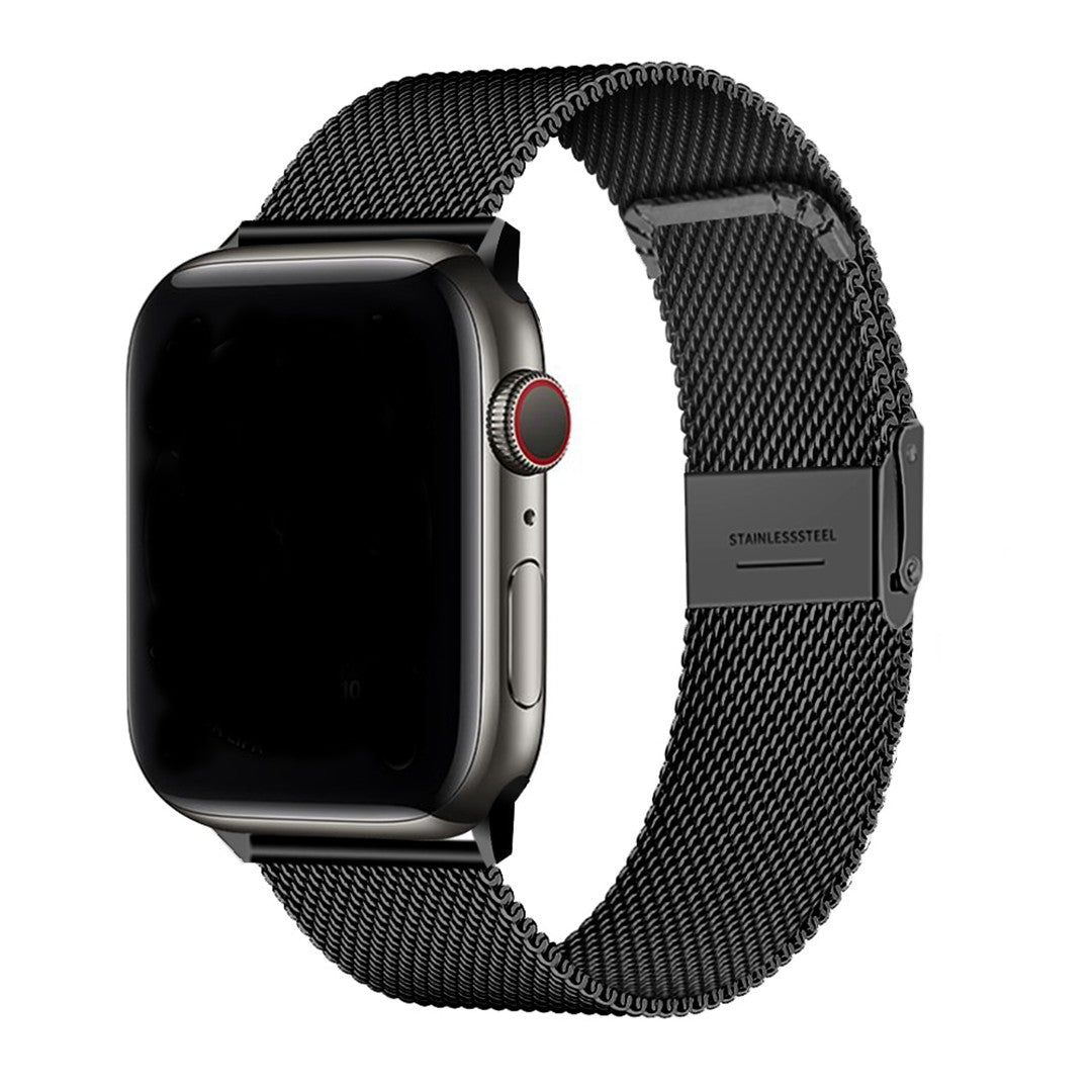 Seravine Milanese Buckle Apple Watch Band – Classic Mesh Stainless Steel