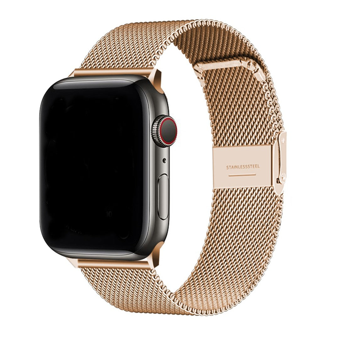 Seravine Milanese Buckle Apple Watch Band – Classic Mesh Stainless Steel