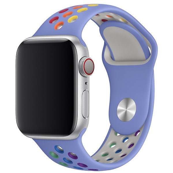 Solessa Sport Silicone Apple Watch Band – Rainbow Breathable Edition