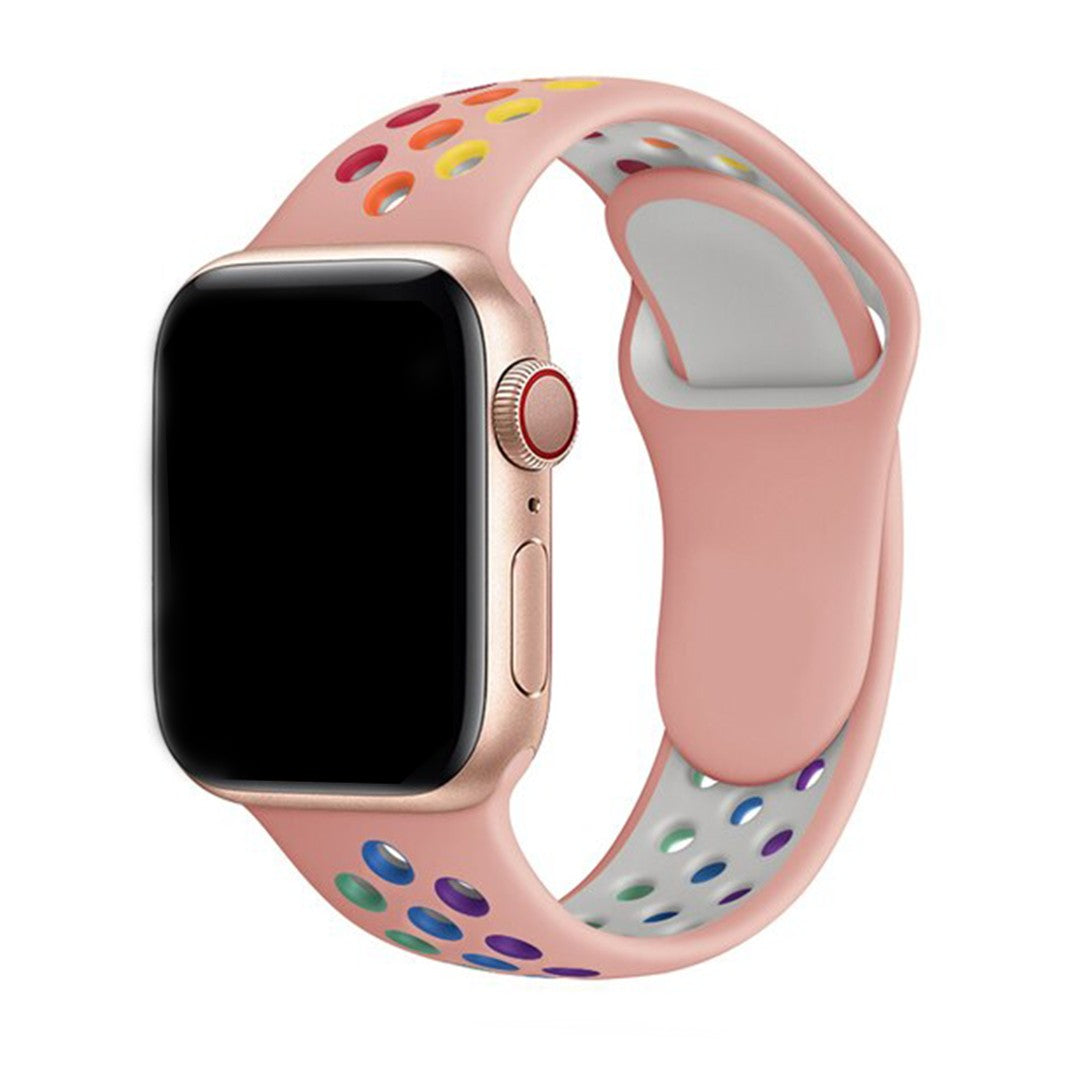 Solessa Sport Silicone Apple Watch Band – Rainbow Breathable Edition