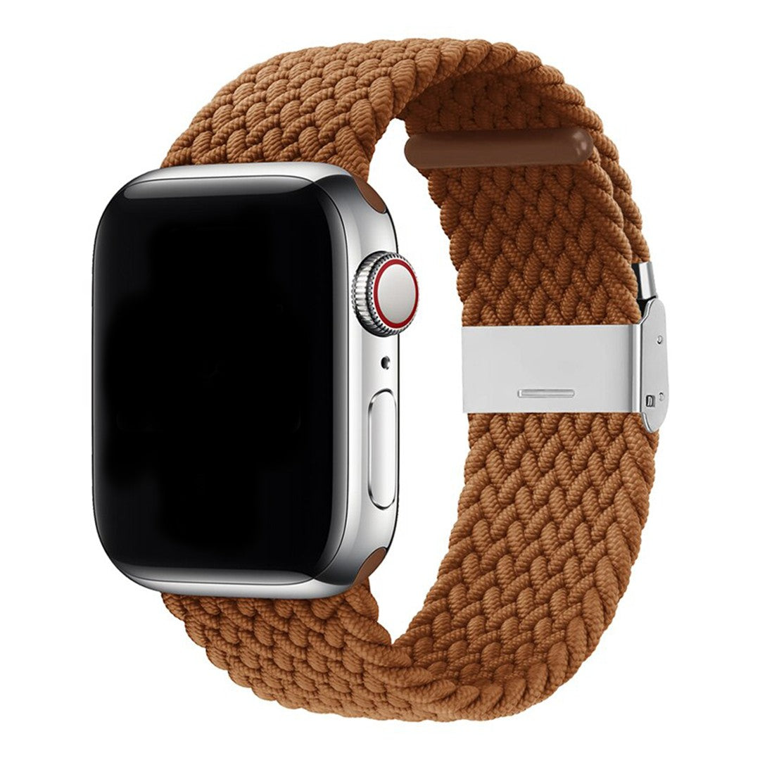 Veloura Braided Buckle Apple Watch Band – Stretch Nylon with Stainless Steel Buckle