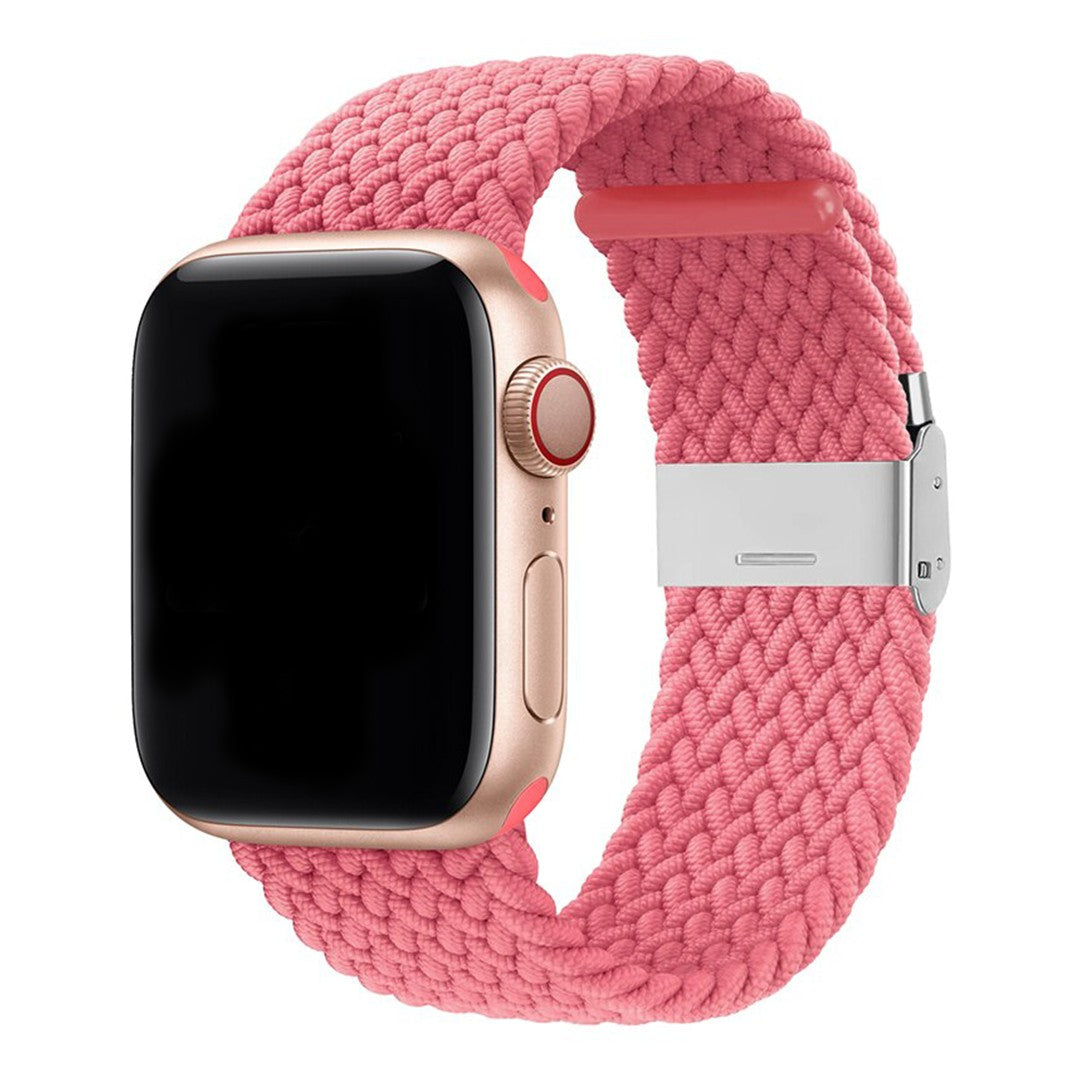 Veloura Braided Buckle Apple Watch Band – Stretch Nylon with Stainless Steel Buckle
