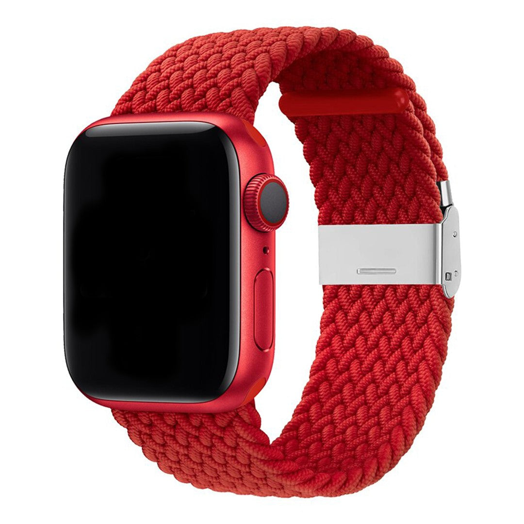 Veloura Braided Buckle Apple Watch Band – Stretch Nylon with Stainless Steel Buckle