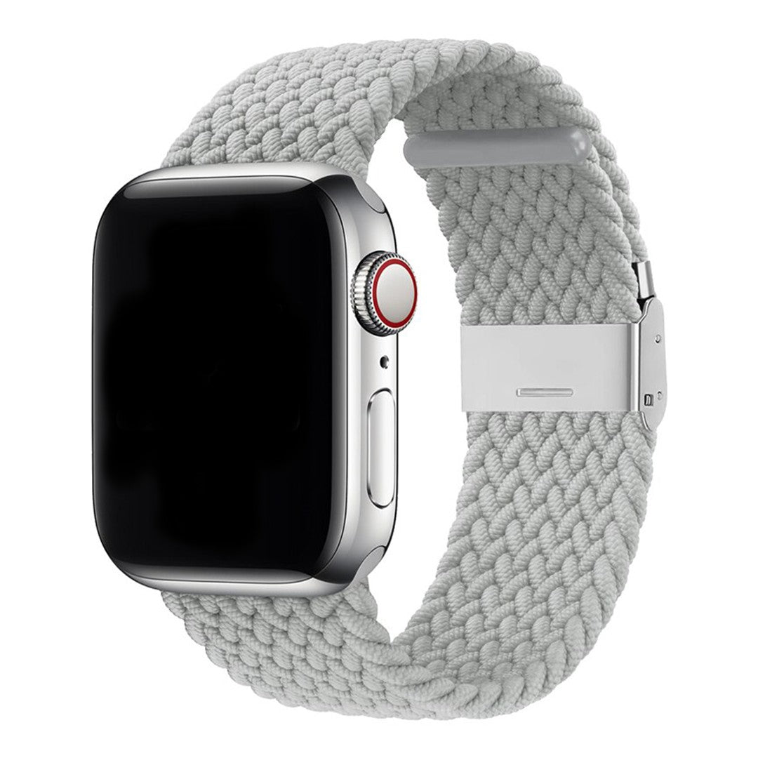 Veloura Braided Buckle Apple Watch Band – Stretch Nylon with Stainless Steel Buckle
