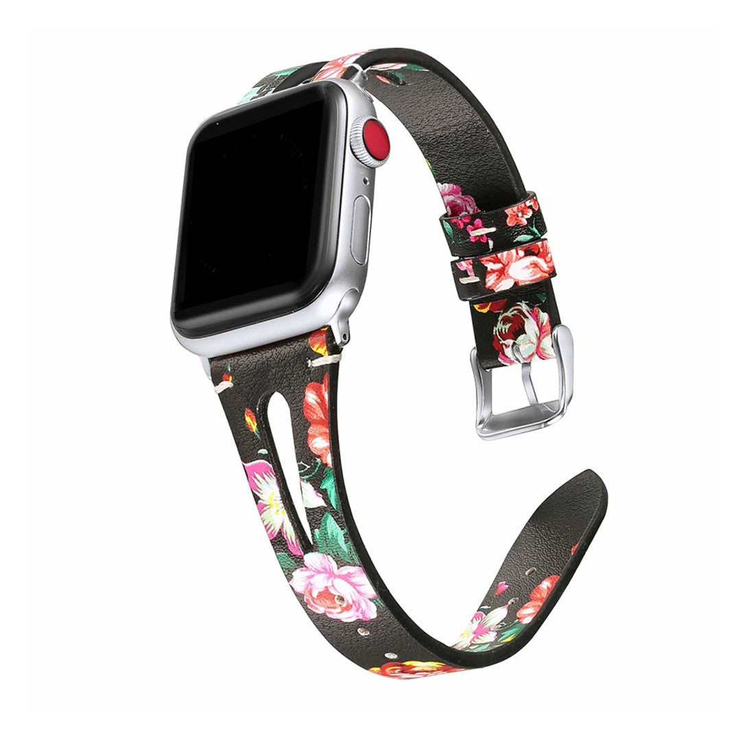 Veloura Slim Leather Apple Watch Strap – Elegant Genuine Leather