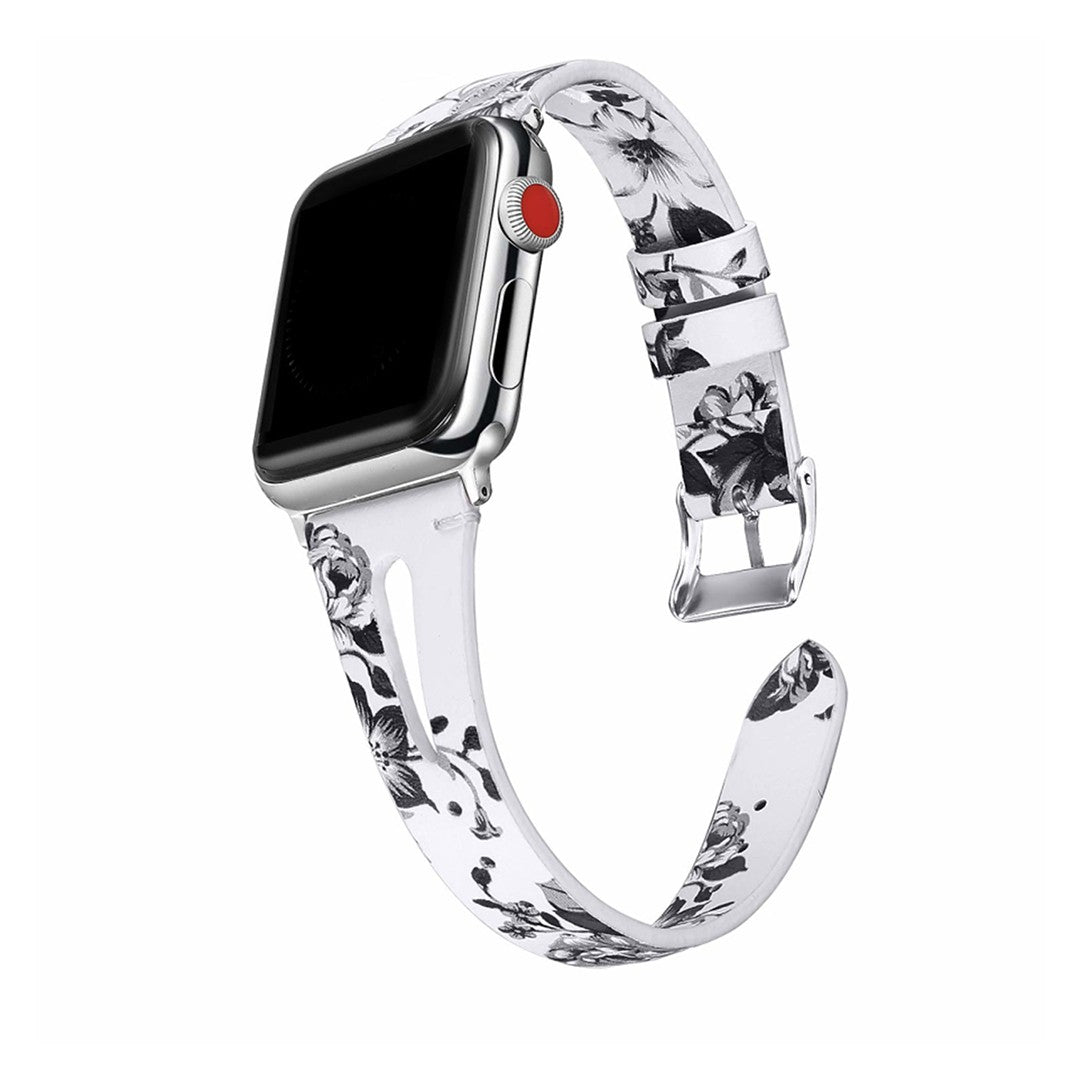 Veloura Slim Leather Apple Watch Strap – Elegant Genuine Leather