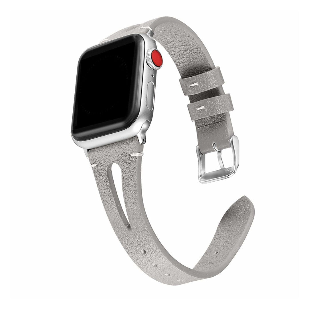 Veloura Slim Leather Apple Watch Strap – Elegant Genuine Leather