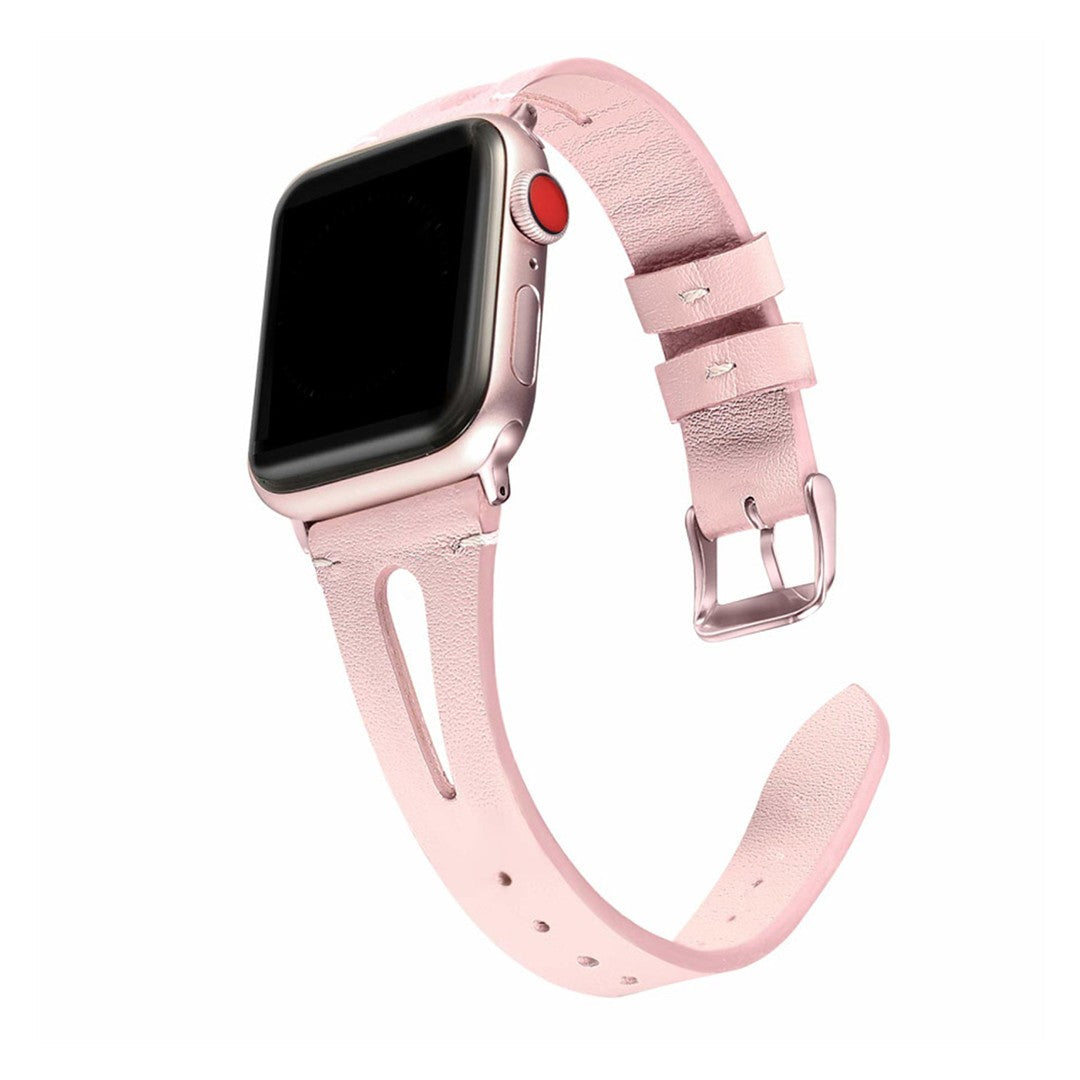 Veloura Slim Leather Apple Watch Strap – Elegant Genuine Leather