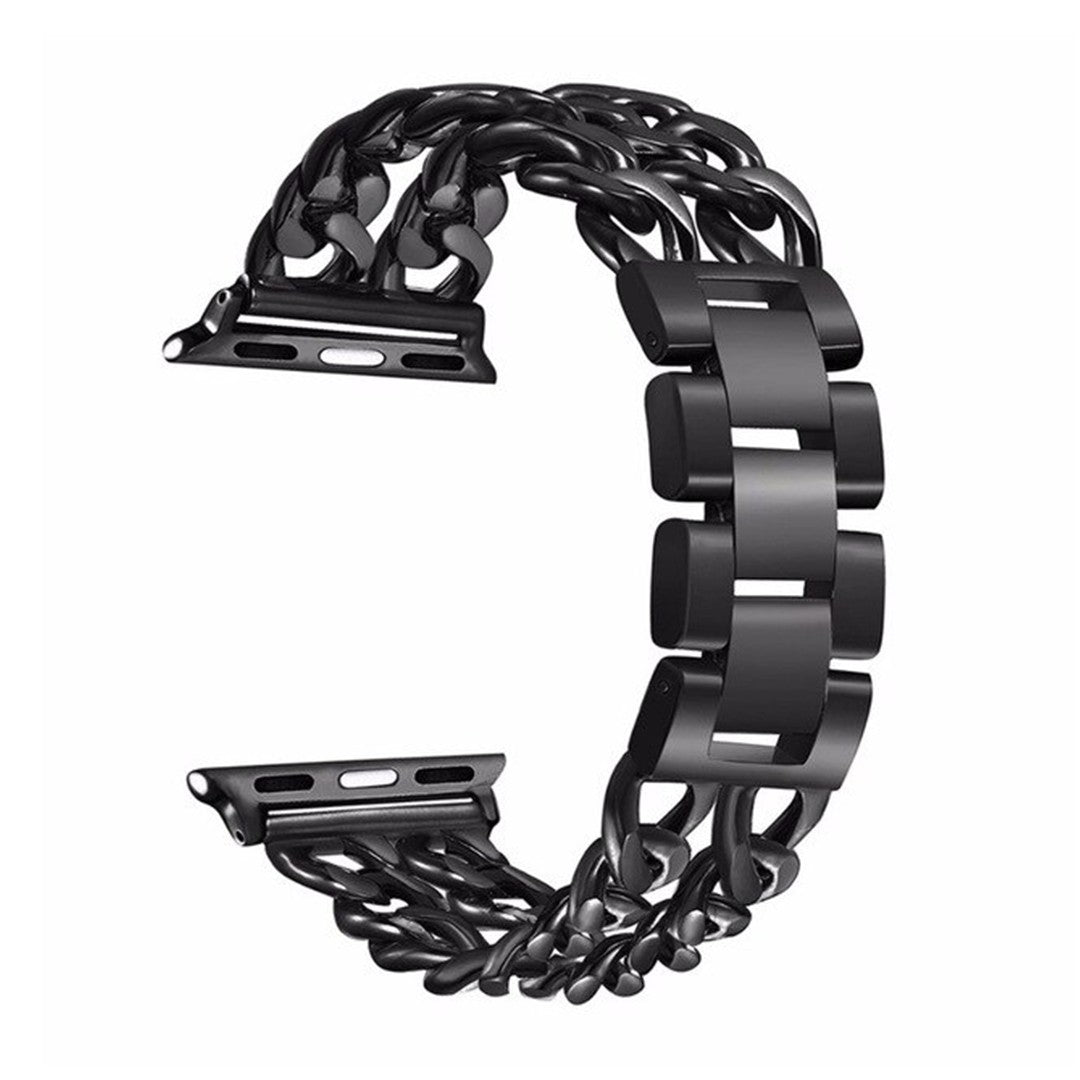 Virella Lux Double Chain Link Apple Watch Strap – Elegant Steel Design