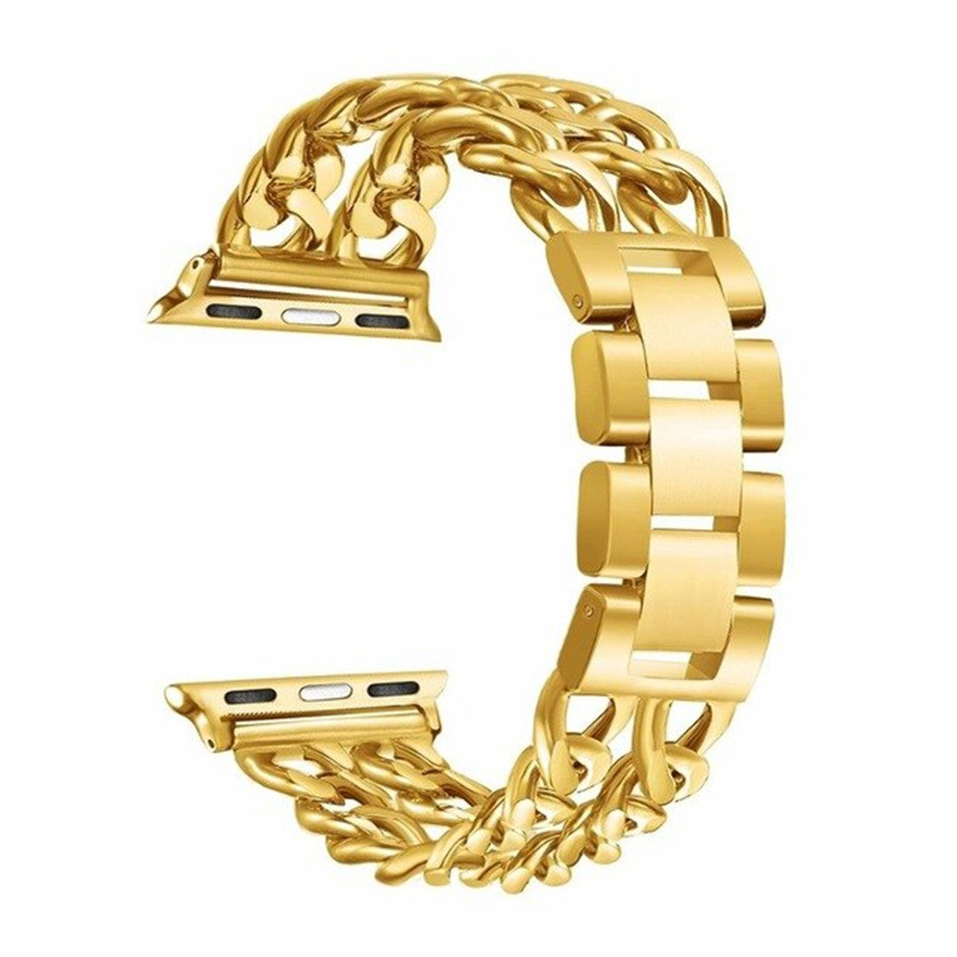 Virella Lux Double Chain Link Apple Watch Strap – Elegant Steel Design