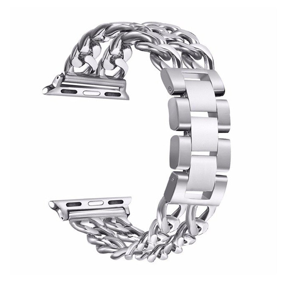 Virella Lux Double Chain Link Apple Watch Strap – Elegant Steel Design
